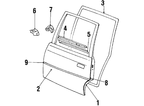 1989 Chevy Celebrity Molding Diagram for 20498289