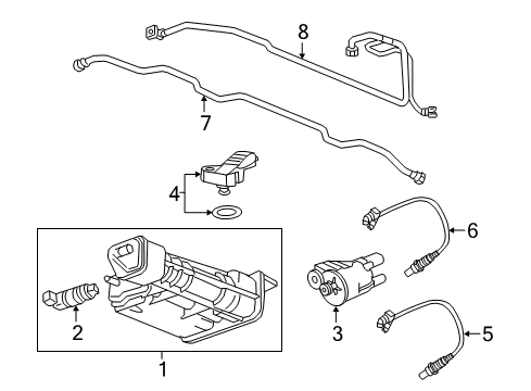 2019 Chevy Traverse Hose Assembly, Evap Emis Cnstr Air Inl Diagram for 84472998