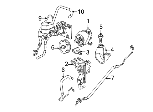 2004 GMC Sierra 2500 P/S Pump & Hoses, Steering Gear & Linkage Diagram 6 - Thumbnail