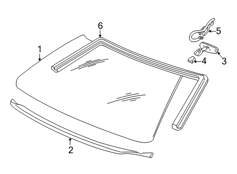 1997 Buick Century Molding, Windshield Reveal <Use 1C2N Diagram for 10402060