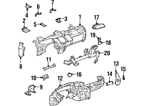 2002 Oldsmobile Aurora Panel Assembly, Instrument Panel Side Trim *Green Diagram for 25685890