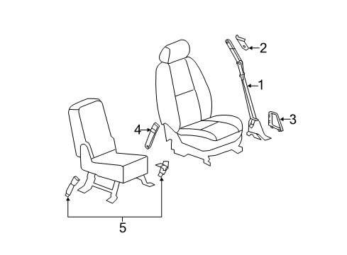 2013 GMC Sierra 2500 HD Seat Belt Diagram 3 - Thumbnail