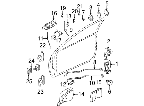 1999 Oldsmobile Alero Rod, Front Side Door Lock Cyl Diagram for 22620512