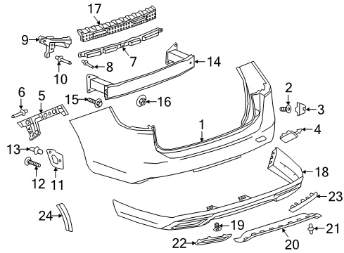 2018 Buick Regal TourX Bar Assembly, Rear Bpr Imp Diagram for 39126963