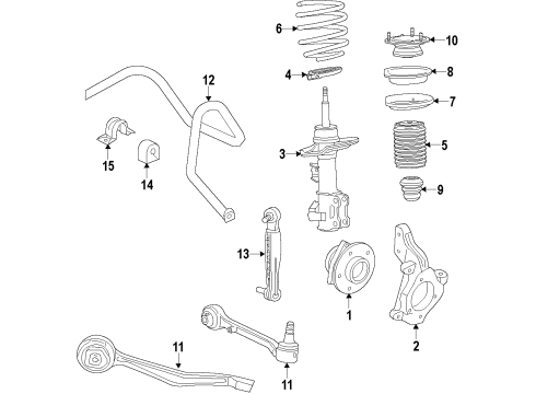 2013 Cadillac ATS Strut Assembly, Front Susp Diagram for 84427191