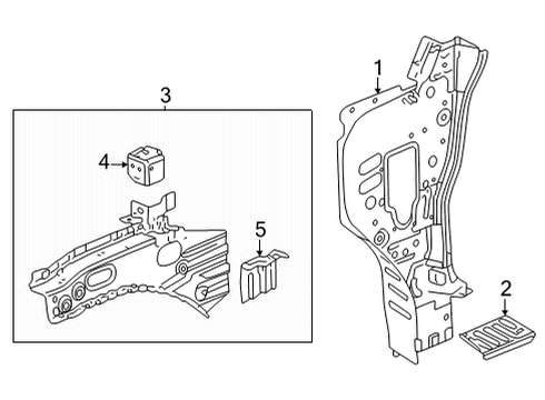 2022 GMC Hummer EV Pickup Hinge Pillar Diagram