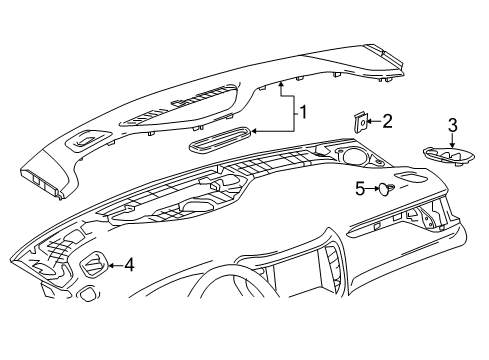 2022 GMC Acadia Cluster & Switches, Instrument Panel Diagram 5 - Thumbnail