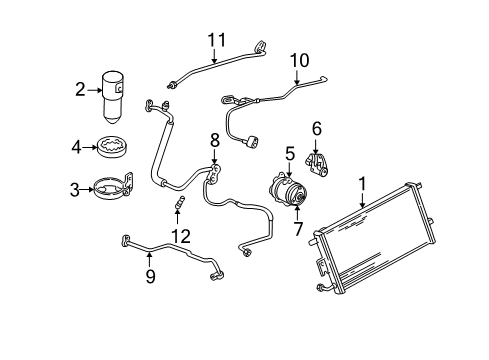 1997 Chevy Corvette Tube Assembly, A/C Evaporator Diagram for 10436322