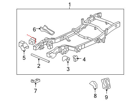 2003 Chevy Suburban 2500 Frame & Components Diagram