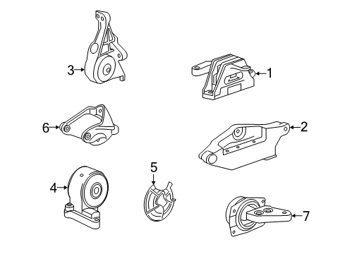 2016 Cadillac XTS Engine & Trans Mounting Diagram 1 - Thumbnail