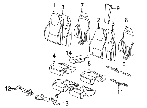 2008 Pontiac G6 Rear Seat Components Diagram 1 - Thumbnail