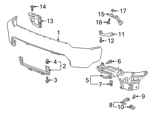 2023 Chevy Silverado 3500 HD Bumper & Components - Front Diagram