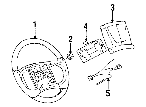 1994 Buick Skylark Steering Column, Steering Wheel Diagram 4 - Thumbnail