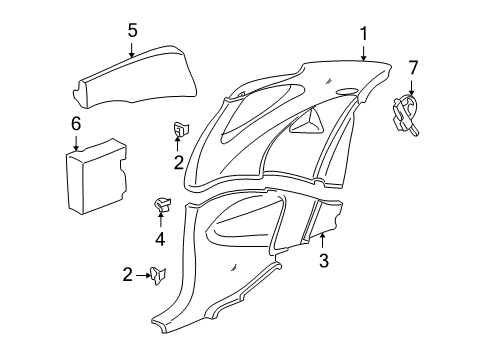 2000 Oldsmobile Alero Guide Assembly, Rear Seat Shoulder Belt *Black Diagram for 22657859