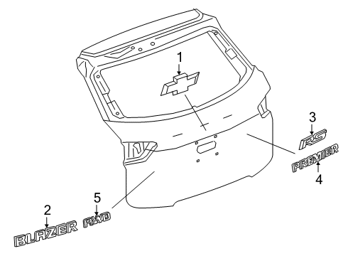 2024 Chevy Blazer Plate Assembly, L/Gate Trans Na *Black Diagram for 84188530