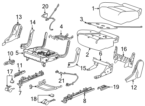 2021 Chevy Blazer Cover, Rear Seat Outer Hinge Finish *Black Diagram for 84003300