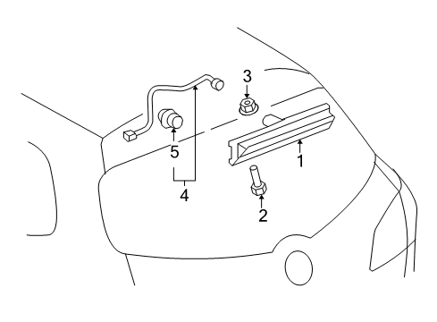 2016 Buick Enclave Grommet,High Mount Stop Lamp Wiring Harness Diagram for 19116524