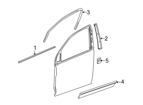 2007 Pontiac Torrent Exterior Trim - Front Door Diagram