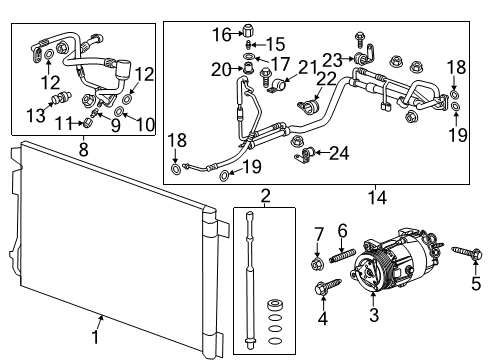 2014 Buick Enclave A/C Condenser, Compressor & Lines Diagram