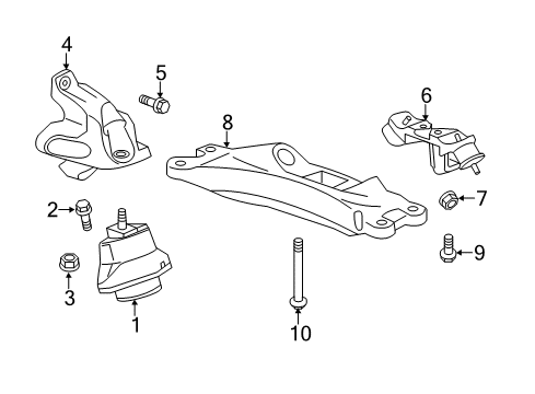 2014 Cadillac CTS Engine & Trans Mounting Diagram 2 - Thumbnail