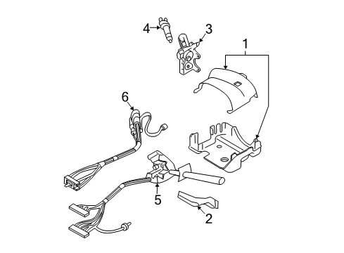 2009 Buick LaCrosse Column Assembly, Steering *Dark Titanium Diagram for 25999441