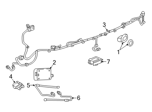 2019 Chevy Traverse Electrical Components - Rear Bumper Diagram