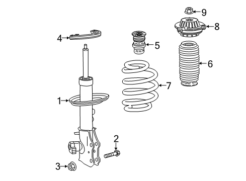 2020 Cadillac XT5 Struts & Components - Front Diagram