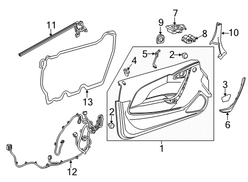 2017 Buick Cascada Cover Assembly, Front Side Door Pull Handle *Black Magic Diagram for 13405345