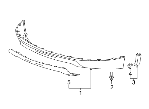 2018 Cadillac XT5 Front Bumper Diagram 1 - Thumbnail