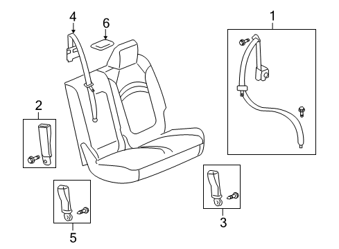 2016 Buick Enclave Belt Kit,Rear Seat (Retractor Side) *Jet *Black Diagram for 19355569