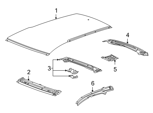 2011 Cadillac CTS Panel, Roof Diagram for 22767435