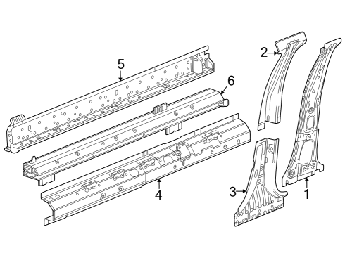 2024 Cadillac LYRIQ REINFORCEMENT ASM-CTR PLR OTR PNL Diagram for 86790198