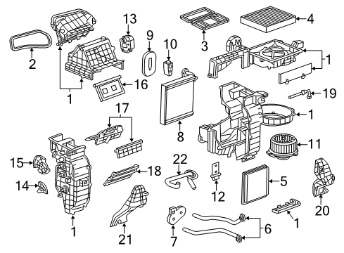 2015 Chevy Spark Heater Core & Control Valve Diagram