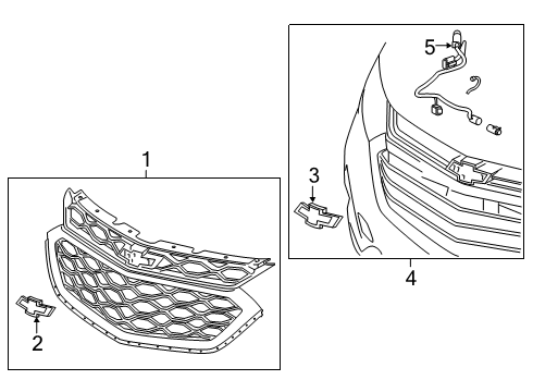 2018 Chevy Equinox Grille & Components Diagram 1 - Thumbnail