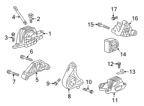 2019 Buick LaCrosse Engine & Trans Mounting Diagram 2 - Thumbnail