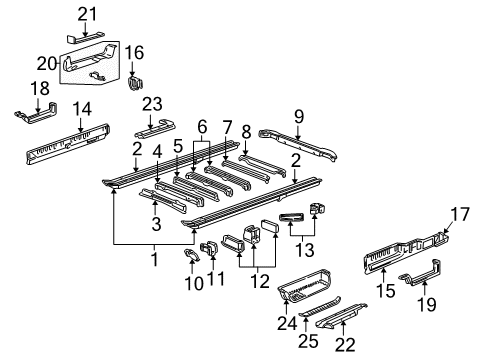 1985 Chevy Astro Panel, Rear Side Door Step Upper Diagram for 14066049