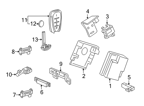 2016 Chevy Volt Keyless Entry Components Diagram