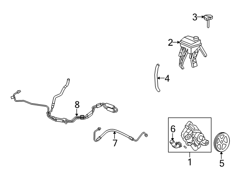 2010 Saturn Vue Pipe,P/S Fluid Cooling Diagram for 25955019