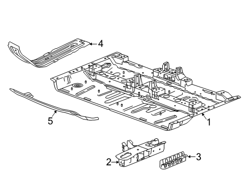 2020 Cadillac XT5 Pillars, Rocker & Floor - Floor & Rails Diagram