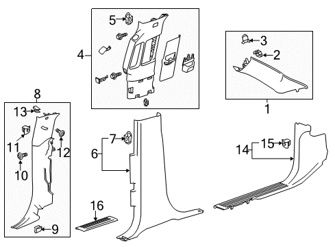 2016 Chevy Silverado 1500 Interior Trim - Cab Diagram 5 - Thumbnail