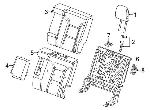 2022 Chevy Blazer Restraint Assembly, R/Seat Hd *Lt Galvanizee Diagram for 84605435