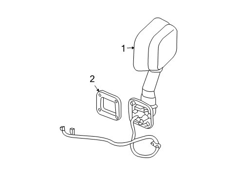 2009 Hummer H2 Motor Asm,Outside Rear View Mirror Diagram for 19167560