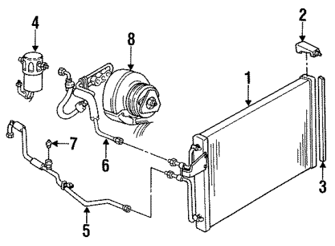 1991 Chevy Camaro Bracket, A/C Condenser Upper Diagram for 14036282