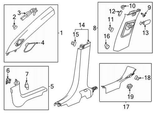 2022 Buick Encore GX Interior Trim - Pillars Diagram