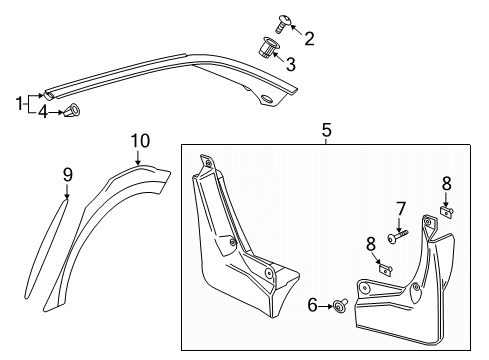 2020 Buick Regal TourX Molding Assembly, Rear S/D Lwr *Black Diagram for 13498553