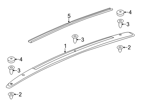 2012 Chevy Traverse Rail, Luggage Carrier Side *Black Diagram for 19244266