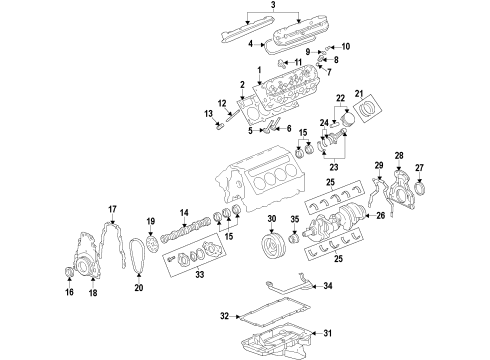 2012 GMC Sierra 2500 HD Cover, Engine Front (Machining) Diagram for 12594939