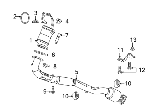 2016 Buick Envision Bracket Assembly, Exhaust Front Diagram for 23187733