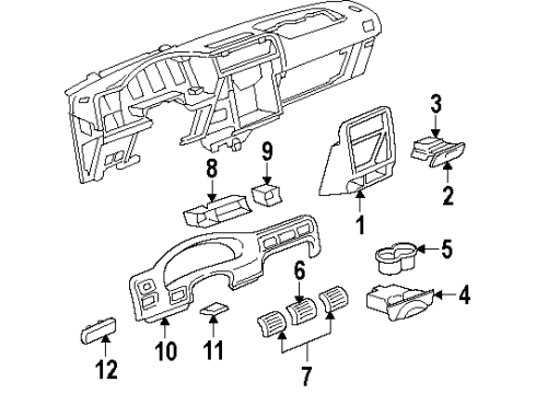 2004 Oldsmobile Silhouette Cluster & Switches, Instrument Panel Diagram