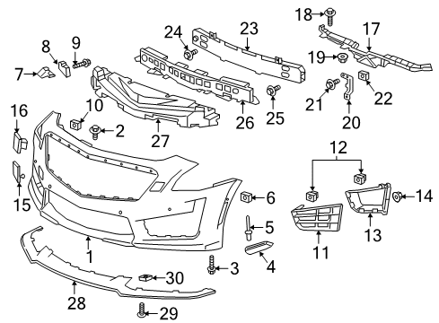 2018 Cadillac CTS Front Bumper Diagram 1 - Thumbnail